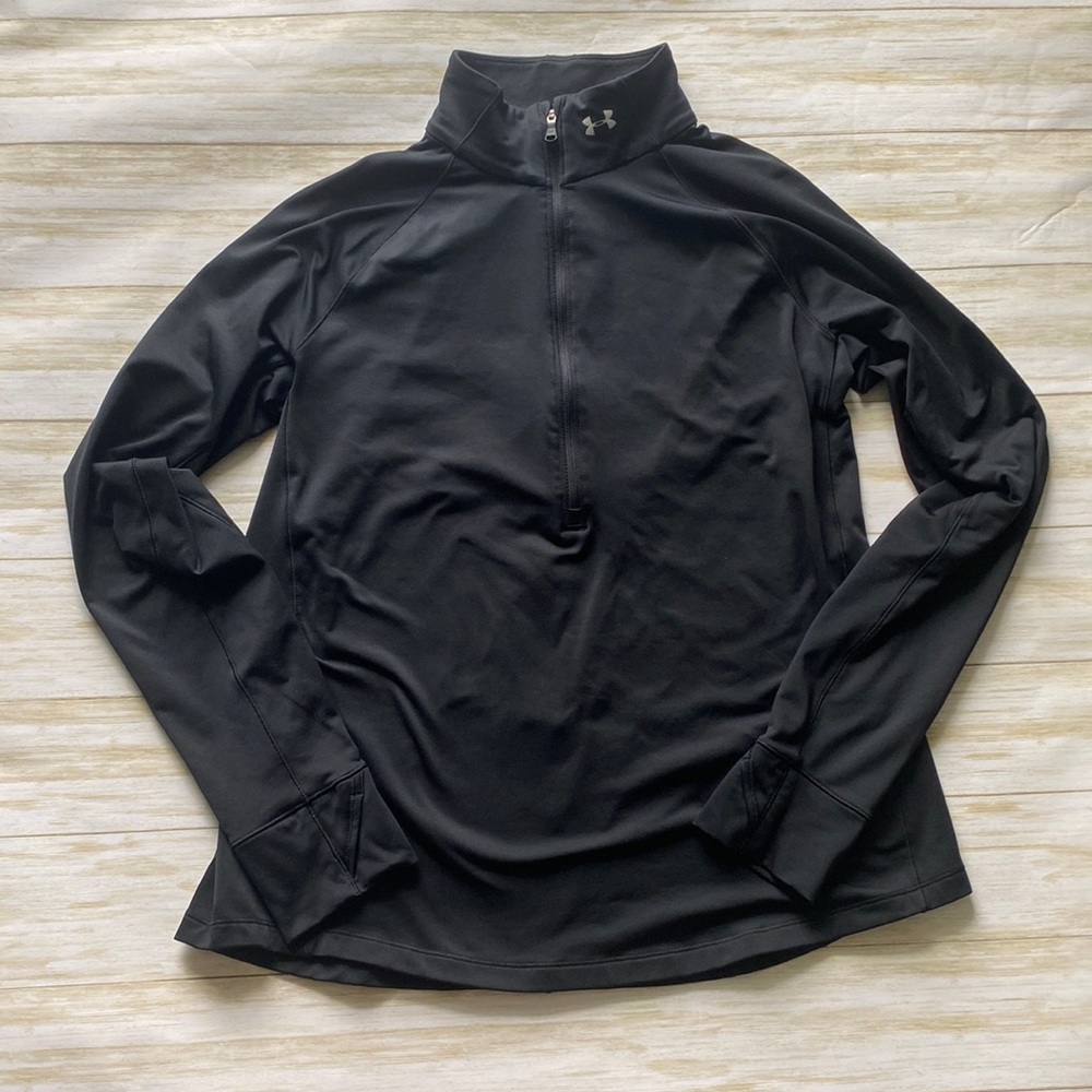 Under Armour Black Cold Gear Fitted Quarter Zip size XL